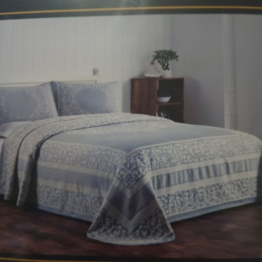 Lyron King Bedspread Set - Cerulean Blue